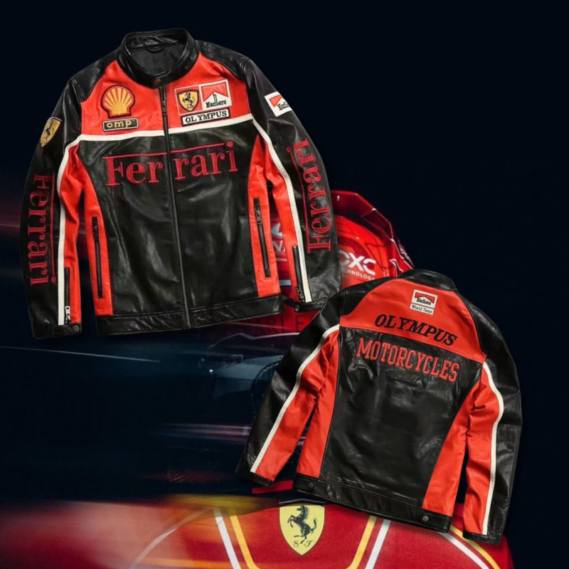 IAMYOURQL - F1 RED OMP RACE JACKET LEATHER