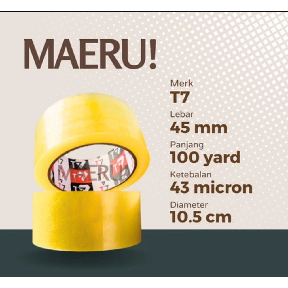 

LAKBAN T7 ISOLASI SELOTIP BENING 45 MM X 100 YARD HARGA MURAH