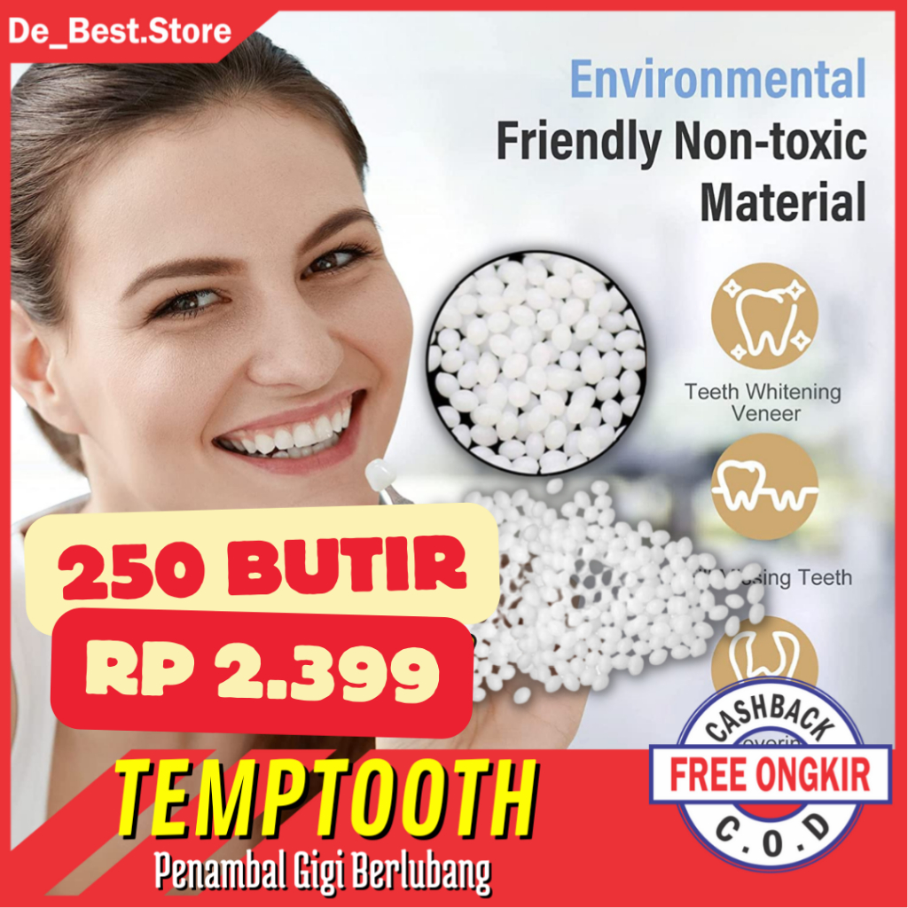 Temptooth Penambal Gigi Palsu Berlubang Rusak Ompong - Temporary Tooth Repair Kit Denture Teeth