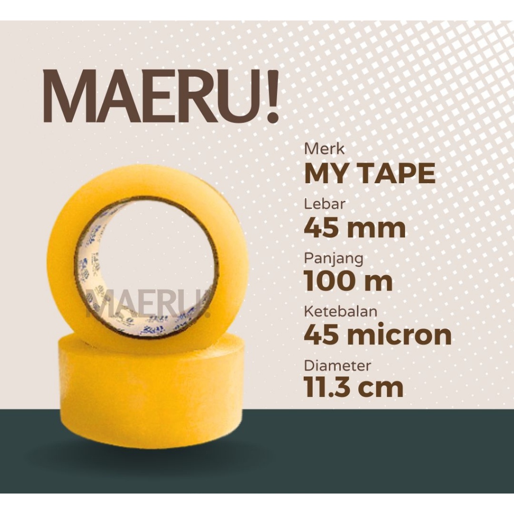 

LAKBAN MYTAPE ISOLASI SELOTIP BENING 45 MM X 100 JUMBO BERKUALITAS
