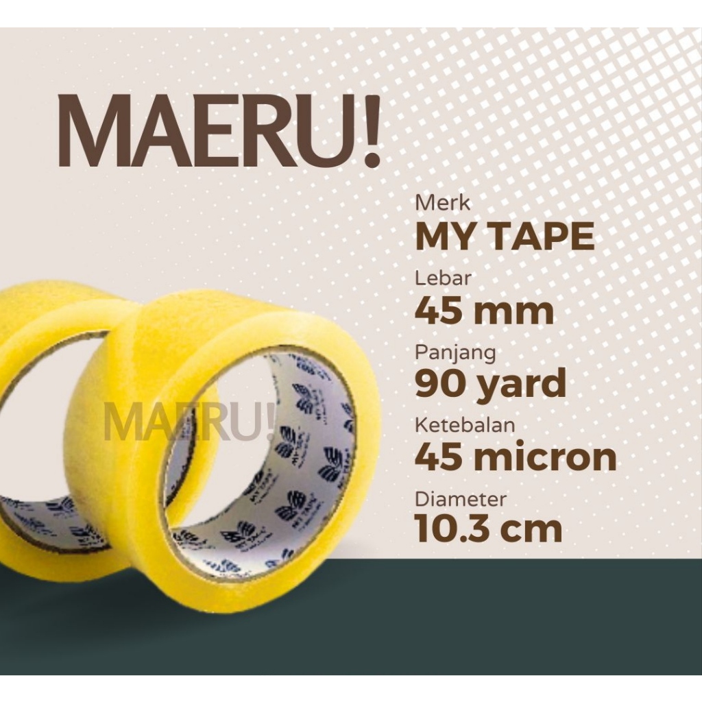 

LAKBAN MYTAPE ISOLASI SELOTIP BENING 45 MM X 90 YARD MURAH