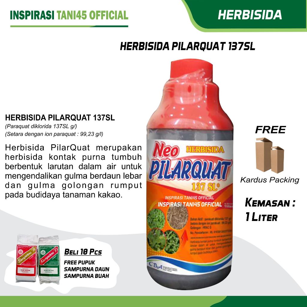 PliarQuat PilarQuat 1 liter Herbisida PilarQuat 137SL 1 liter/Obat Rumput/Obat Pembasmi Rumput/Racun