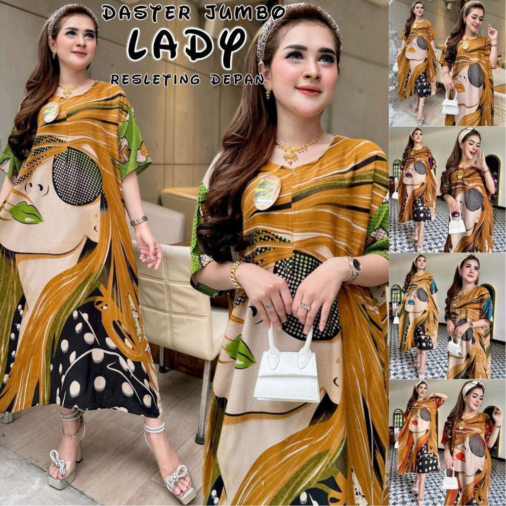 DASTER LADY 224, Daster JUMBO, Resleting depan BUSUI FRIENDLY/DASTER KARAKTER/DASTER KARTUN