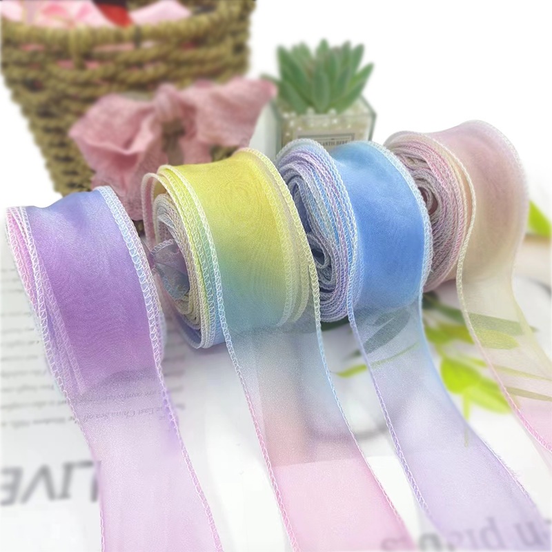 

(1ROLL) PITA Ribbon Rainbow / Korea / Fishtail Wave Gelombang /pita organza