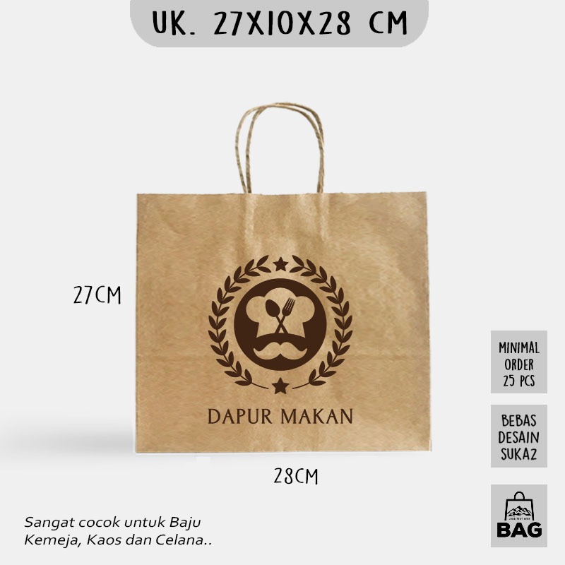 

(+SABLON) Paper Bag Jumbo LANSCAPE 27x10x28 CM / Paper Bag Kado Packing Baju, Kaos, Kemeja, Kerudung dan Celana / Papper Bag Polos Bebas Cetak / Paper