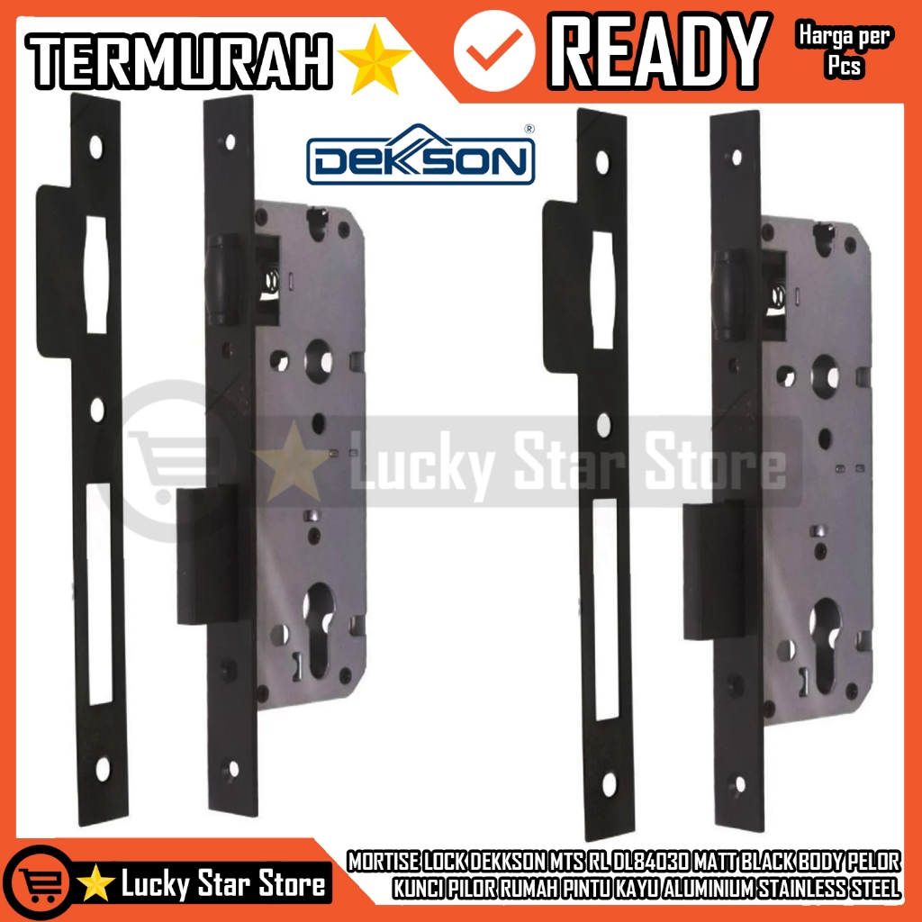 Mortise Lock Dekkson Mts Rl Dl84030 Matt Black Body Kunci Pelor Rumah Konci Pintu Kayu Aluminium Alu