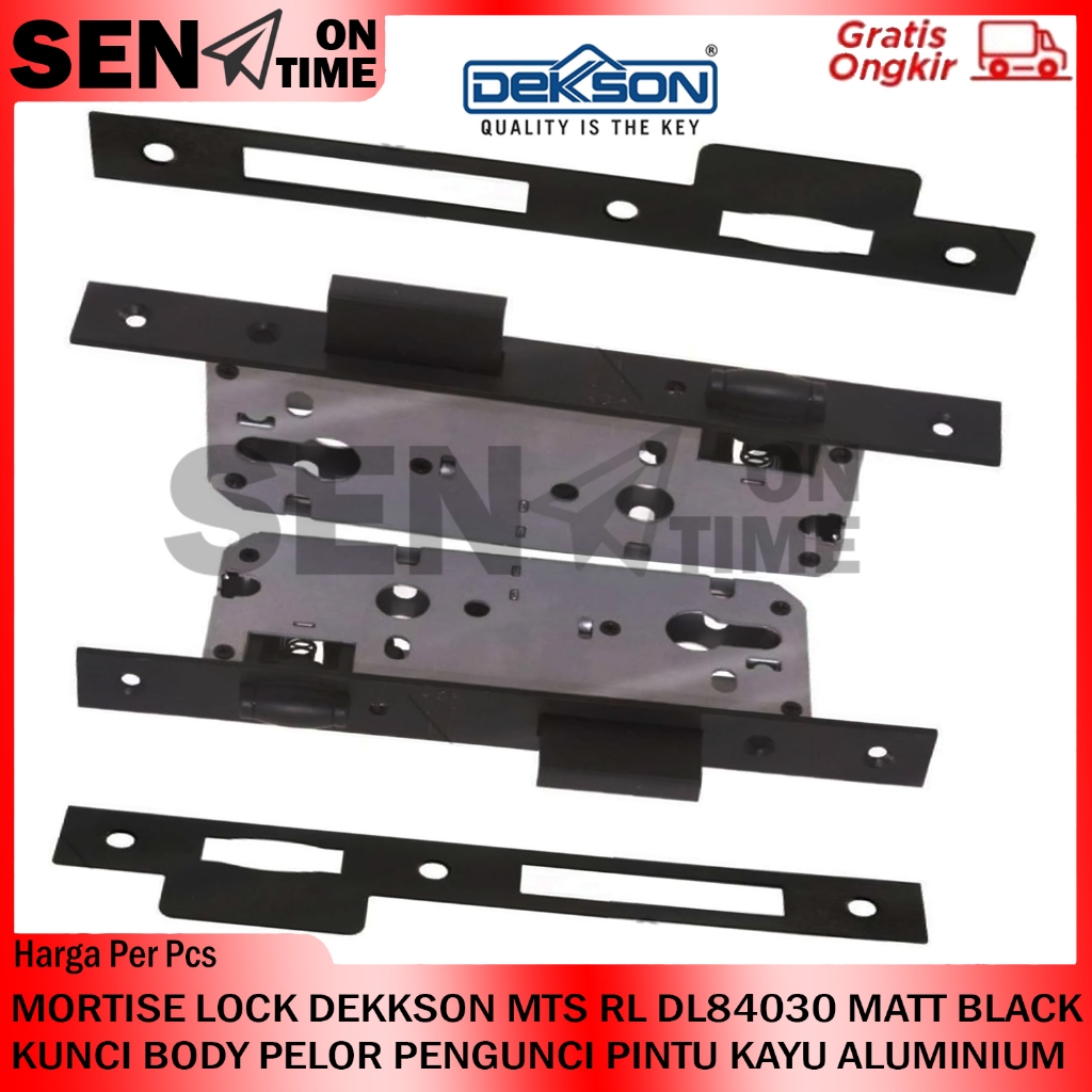 Mortise Lock Dekkson Mts Rl Dl84030 Matt Black Body Kunci Pelor Pengunci Pintu Kayu Aluminium Alumun