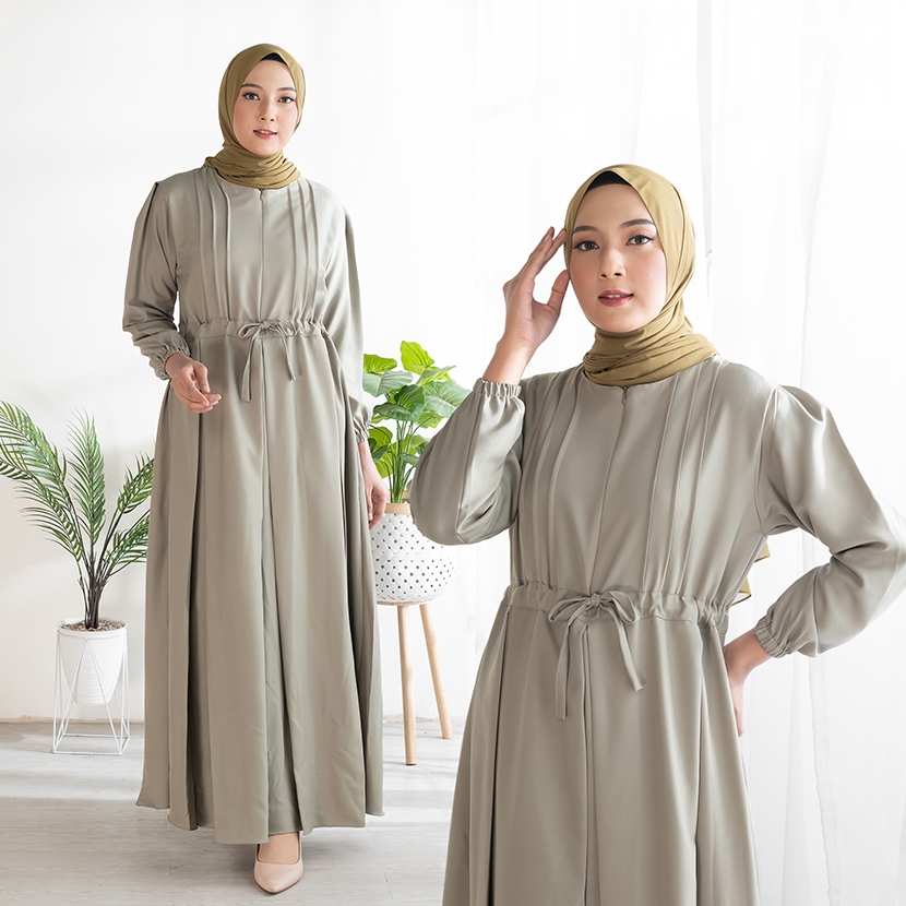 Amie Official Shop Melia Dress Baju Gamis Daily Bahan Cey Premium Ukuran S M L XL