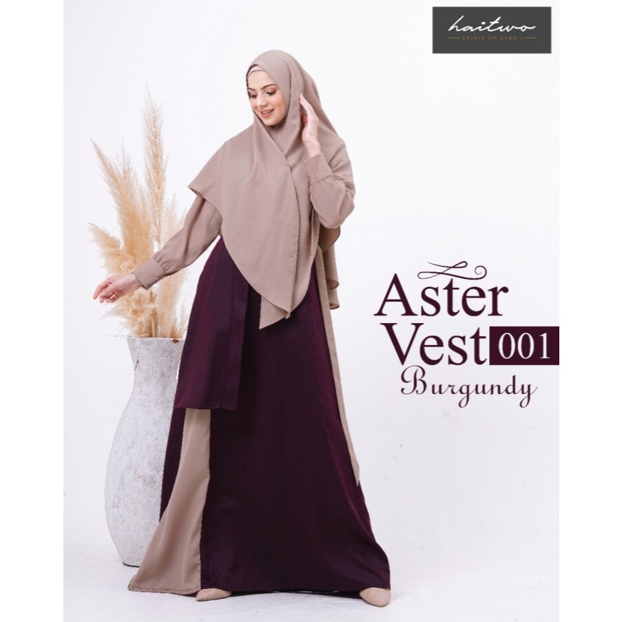 GAMIS HAITWO ASTER VEST 001 BURGUNDY / GAMIS SYARI / GAMIS HAITWO / DISKON 20%