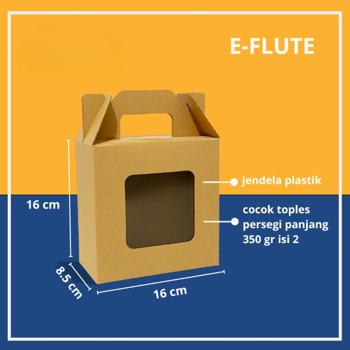 

( 10 pcs ) Box Toples 350gr isi 2 Gable Box Tenteng Kemasan Kuker Packaging Hampers Ukuran 16 x 8.5 x 16 cm Coklat Polos