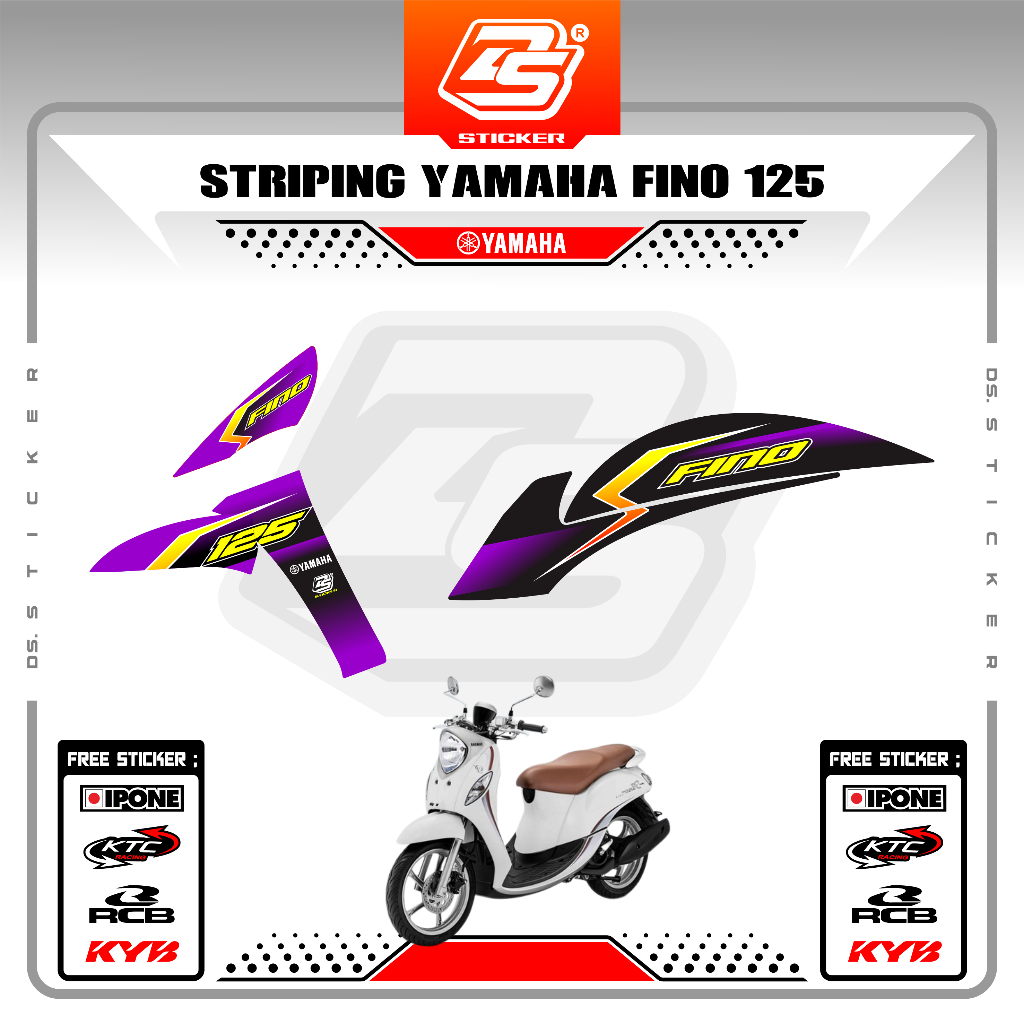 Stiker Fino FI 125 Decal Striping Fino FI 125 Premium Racing DS0007 DSSTICKER