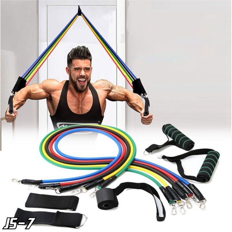 

GLAMFASHION - Alat Olahraga 11 in 1 Set Set Tali Pembantu Fitness Gym Power Resistance Bands