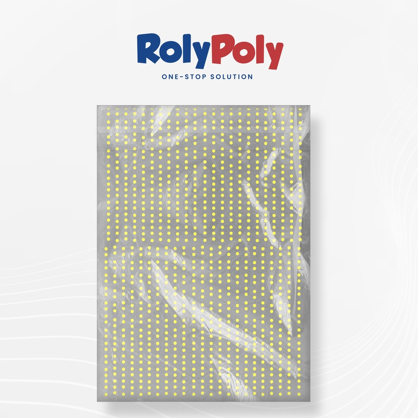 

Packaging Plastik Transparant Motif Polkadot Kuning