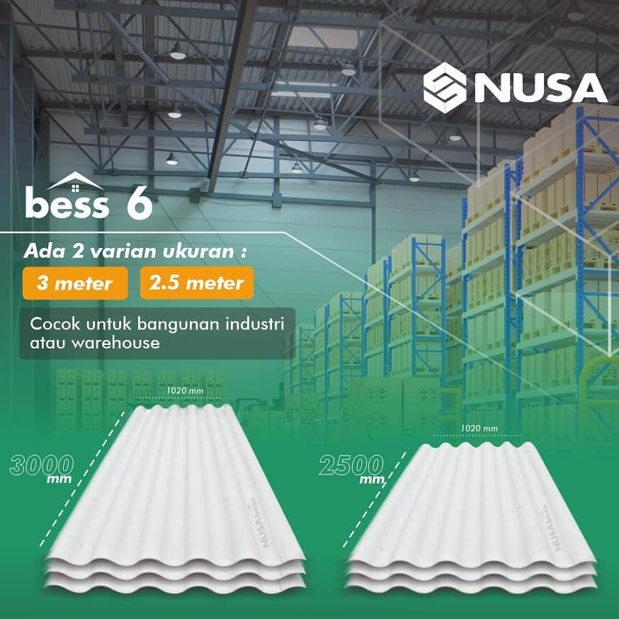 Nusa Bess 6 - Atap Asbes NUSA Gelombang Besar - 3 m x 102