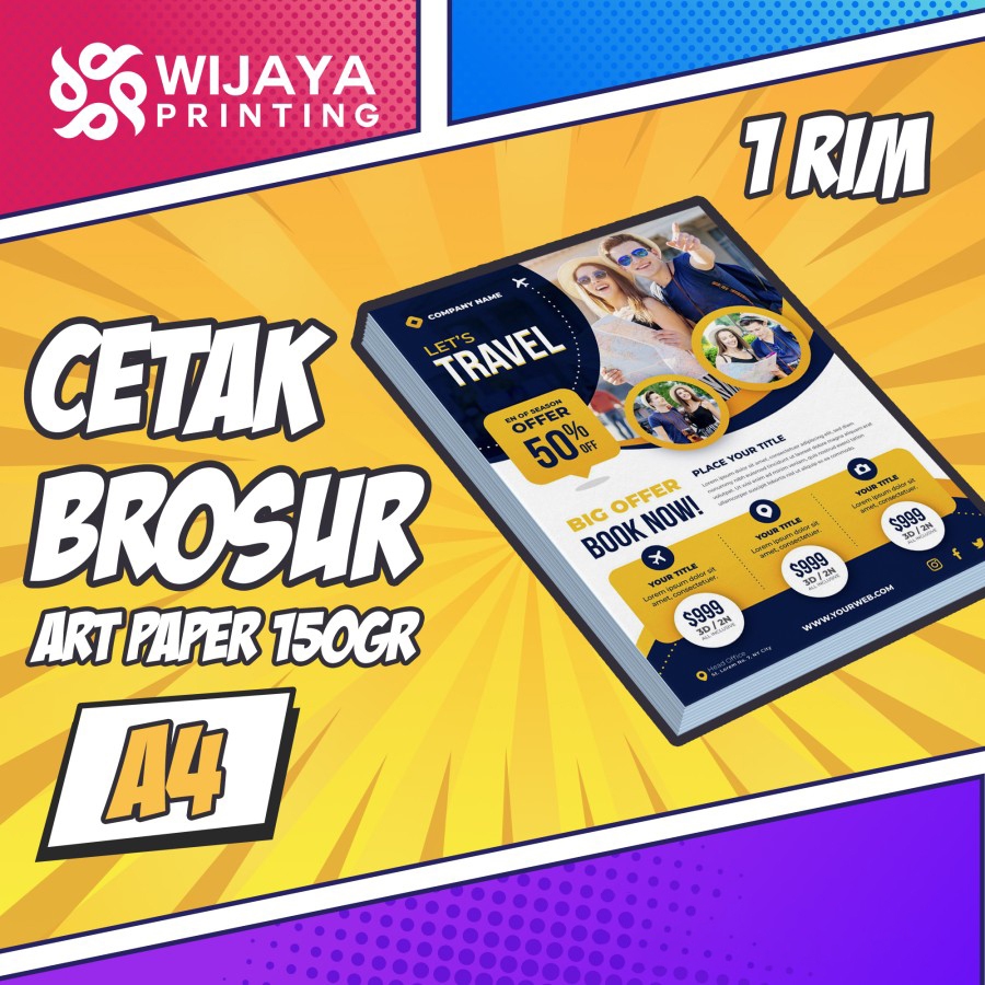 

CETAK BROSUR ART PAPER UKURAN A4 120gr, 150gr, 1 Rim