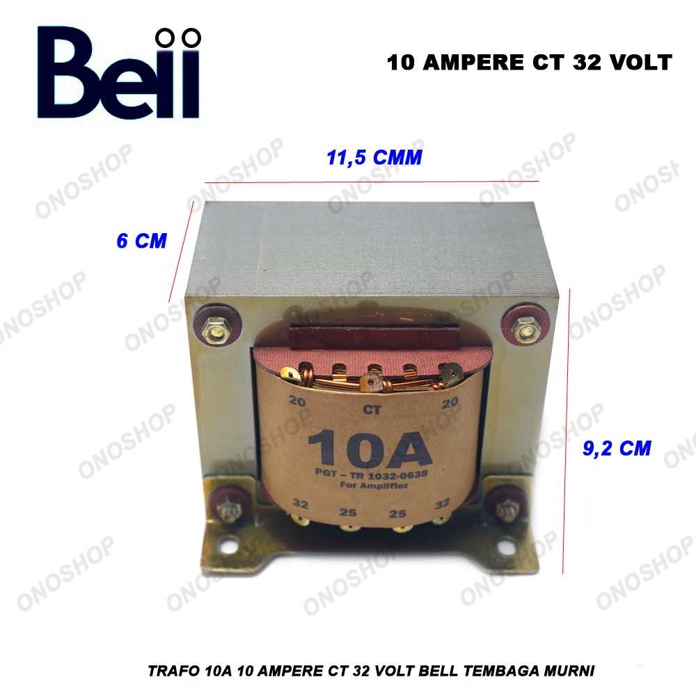 Trafo 10A 10 Ampere CT 32 Volt BELL Tembaga Murni