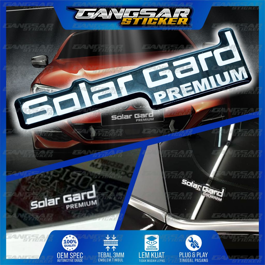 Emblem kaca film solar gard premium / Stiker timbul solar gard premium