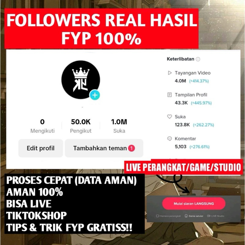 AKUN TIKTOK JUALAN | AKUN TIKTOK GAME | AKUN TIKTOK BISNIS | AKUN TIKTOK KREATOR | AKUN TIKTOK SELEB