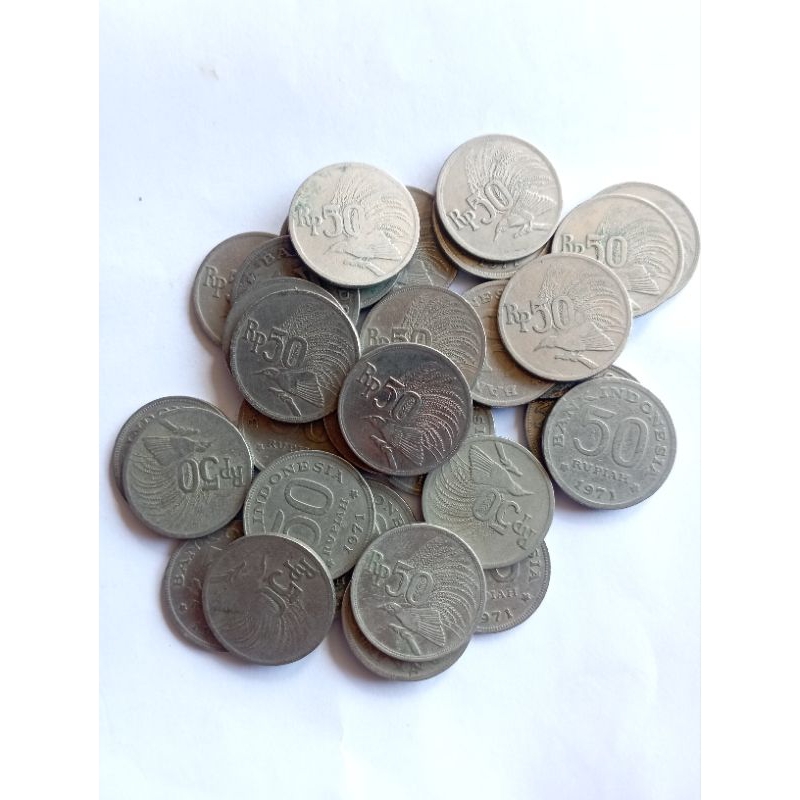 Uang koin 50 Rupiah Cendrawasih Th 1971