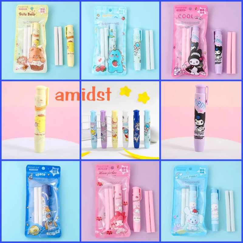 

Penghapus Mekanik Penghapus Pensil Pengapus isi 2 Motif Cinnamoroll, Melody, Kuromi