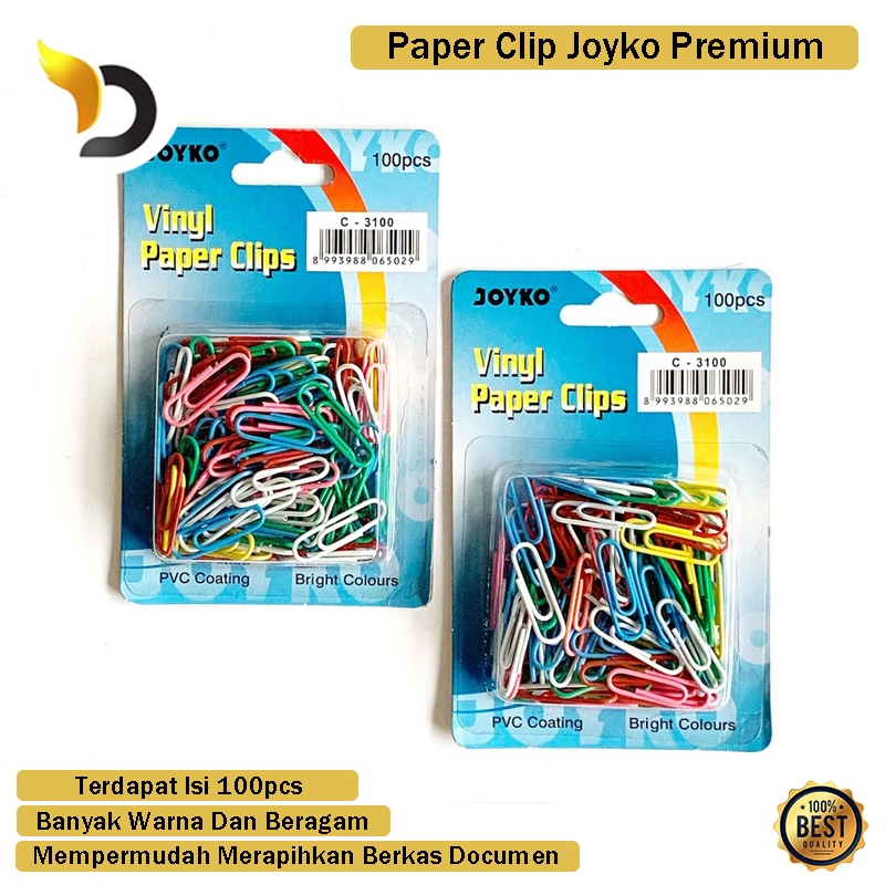 

Paper Clip Warna Warni Joyko Bahan Berkualitas Vinyl Paper Clip Kertas Documen Multifungsi