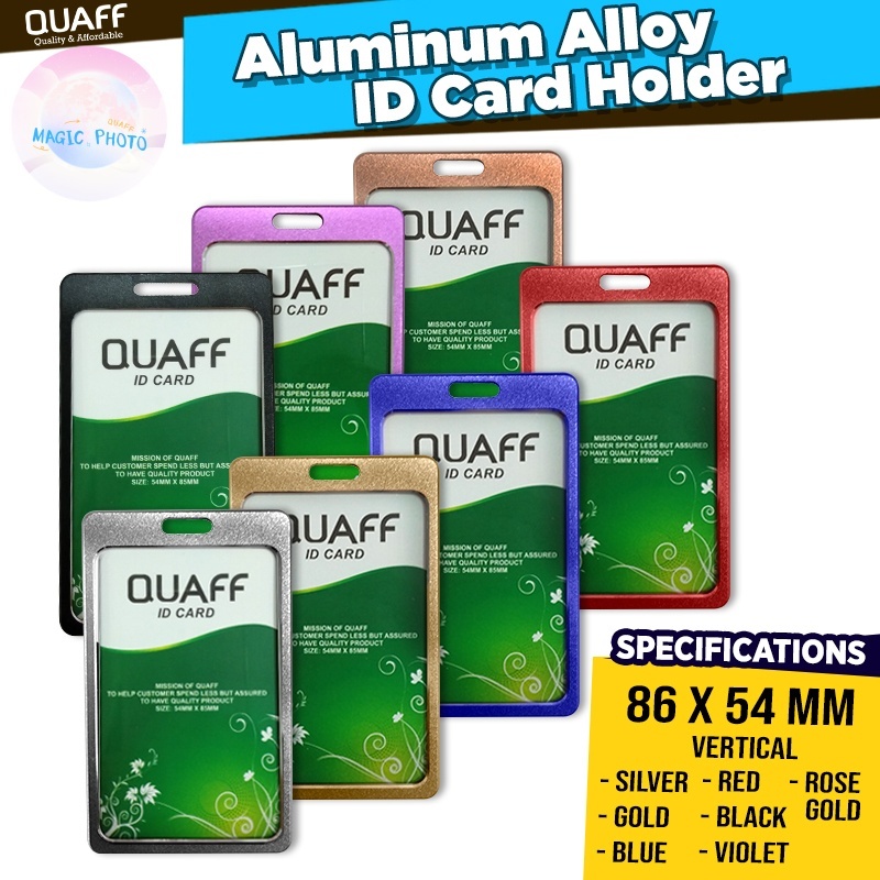 

QUAFF Tempat Kartu ID Vertikal Paduan Aluminium/Tempat Pameran Pemegang Kad (HARGA UNTUK 1 PCS) Aluminium Alloy ID Card Holder LCX3 Atm Ukuran 86x54mm