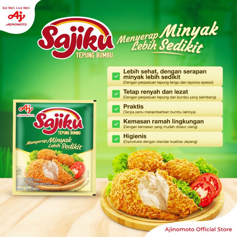 

Sajiku Tepung Bumbu Menyerap Minyak Lebih Sedikit 75 gr