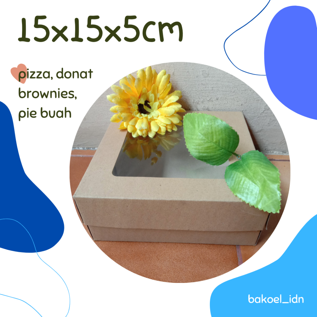 

Kardus Kotak Box Kraft Mika Laminasi Jendela Pizza Brownies Pie Buah