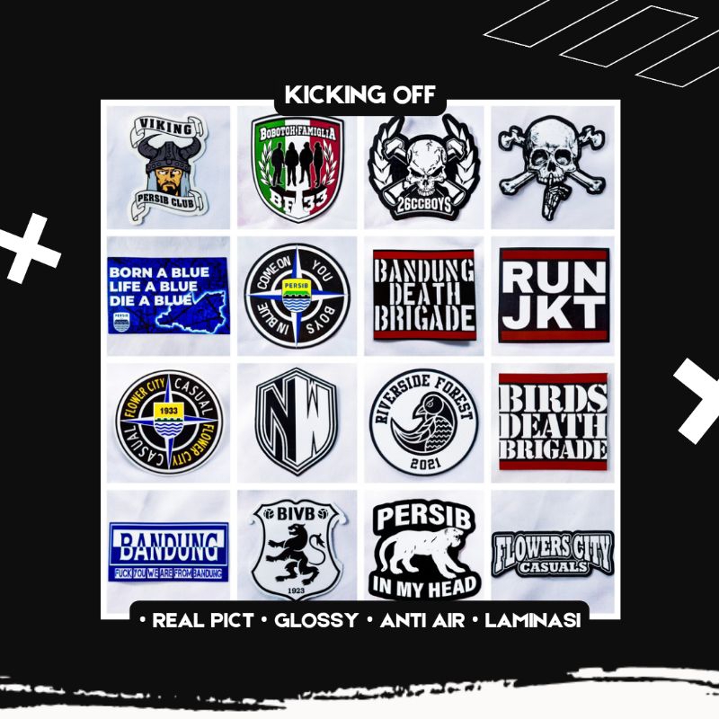 Stiker Paketan Murah Brand Luar Lokal, Casuals Ultras Hooligan Flowers City Casuals, Bobotoh, NW, Pe