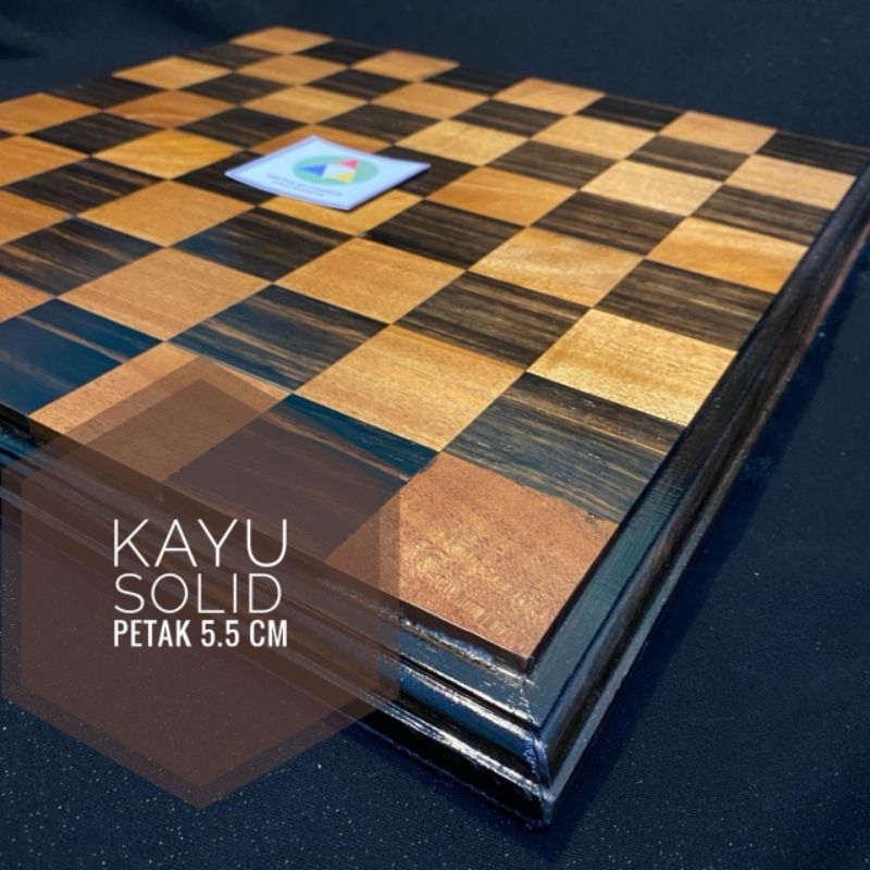 PAPAN CATUR STANDAR PERCASI NON LIPAT SOLID WARNA ASLI KAYU ISTIMEWA