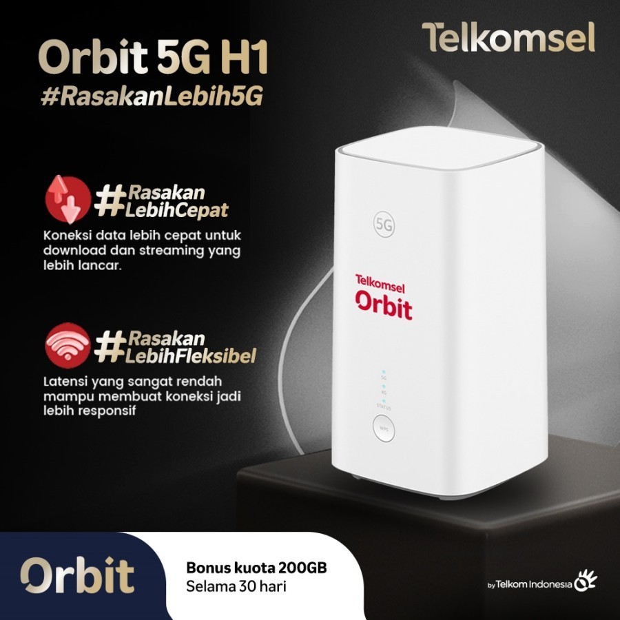 TELKOMSEL ORBIT 5G H1 MODEM WIFI 5G HIGH SPEED FREE TELKOMSEL 200GB