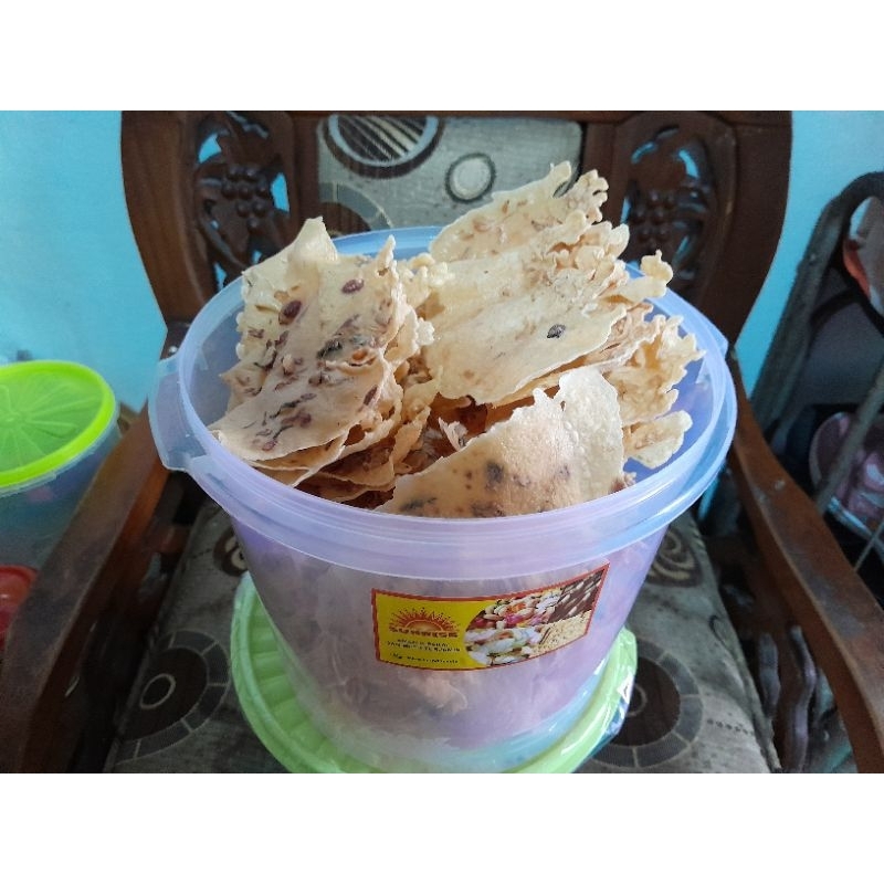 

Peyek kacang campur peyek rebon ukuran toples 5 L