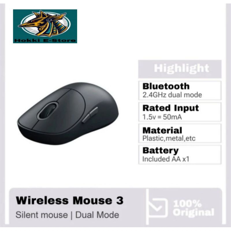 Xiaomi Wireless Mouse 3 Bluetooth 2.4GHz Dual Mode 1200DPI USB Receiver Mouse