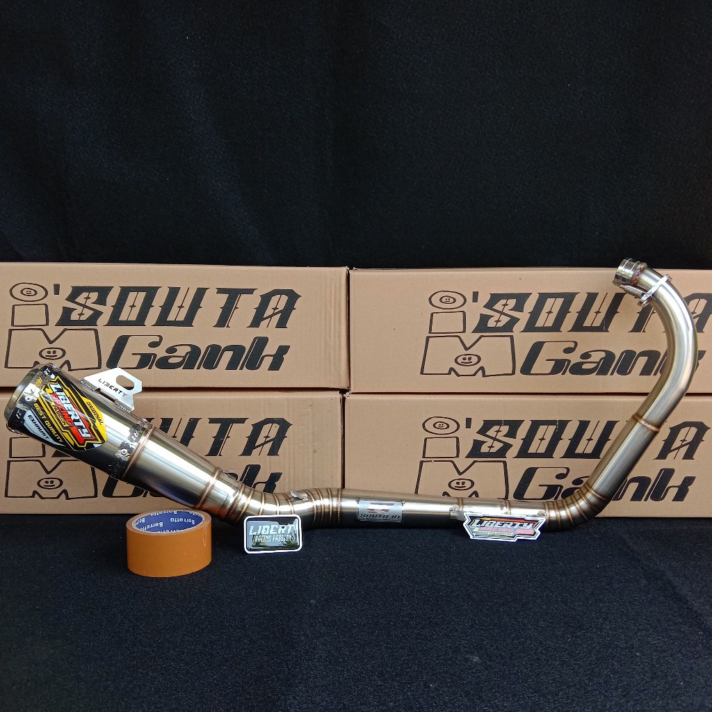 Knalpot bore up KLX 150 BF D-TRACKER CRF 150l WR 155 type kolong bawah original Liberty Racing Passi