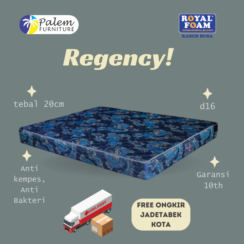 Dekdek store - KASUR BUSA SUPER REBONDED ROYAL FOAM REGENCY TEBAL 20 CM