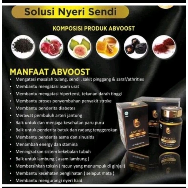 ABVOOST Pil Hitam Ajaib 1 botol isi 40 Pil 100% Original Aslii