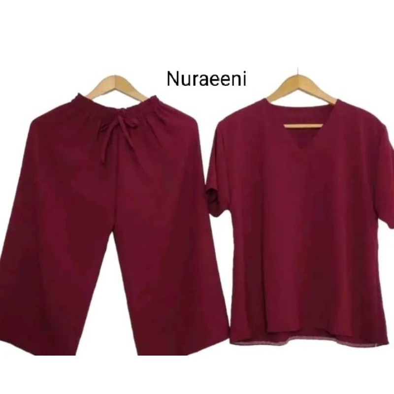 Setelan Crinkle Best seller Wanita Andin Bahan Crinkle Premium Baju Celana pendek