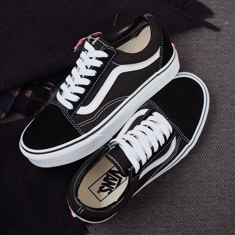 Sepatu Vans Old Skool Classic Black White 100% ORIGINAL RESMI