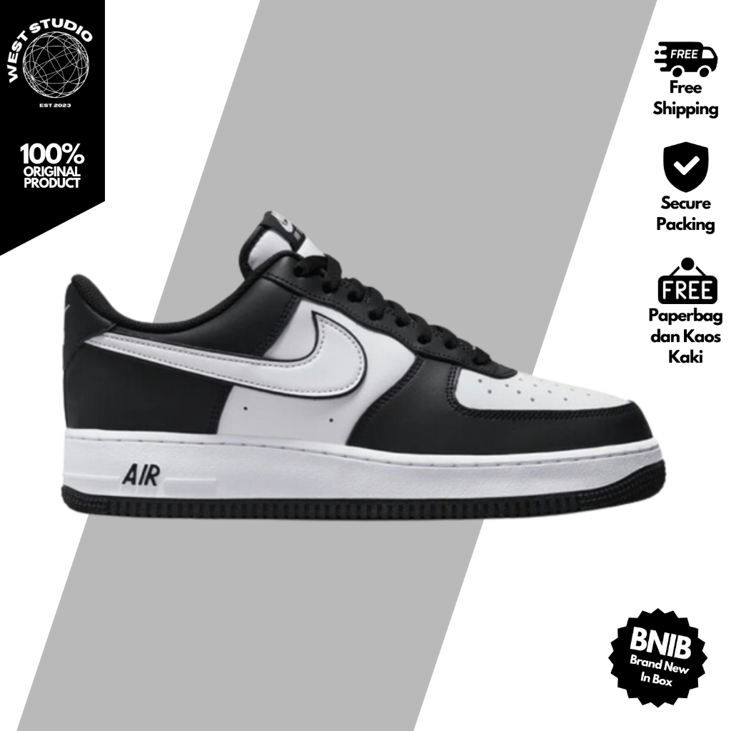 Sepatu Nike Air Force 1 '07 Black and White Panda 2023 ORIGINAL 100% BNIB Global Market