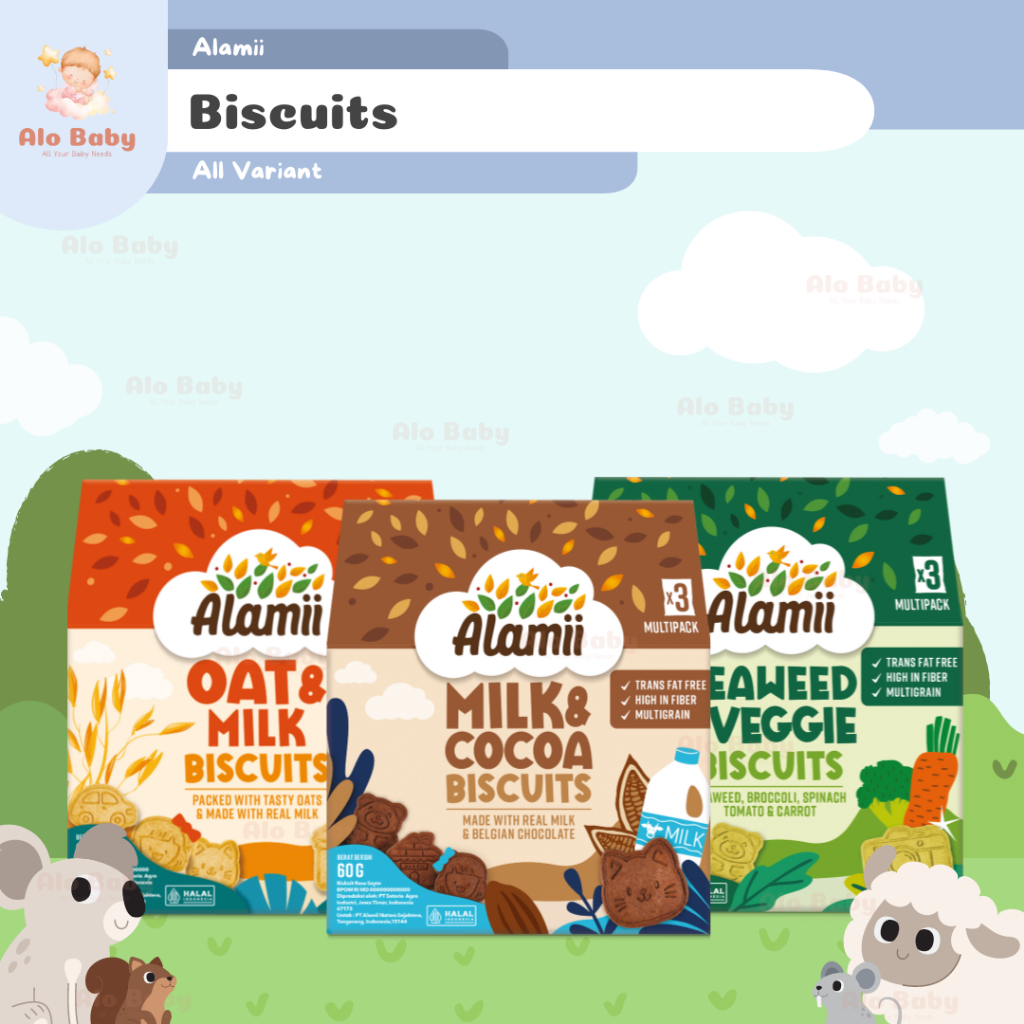 

Alamii Multigrain Biscuit Biskuit Trans Fat Free - Snack Anak - Cemilan Anak - Biskuit Anak