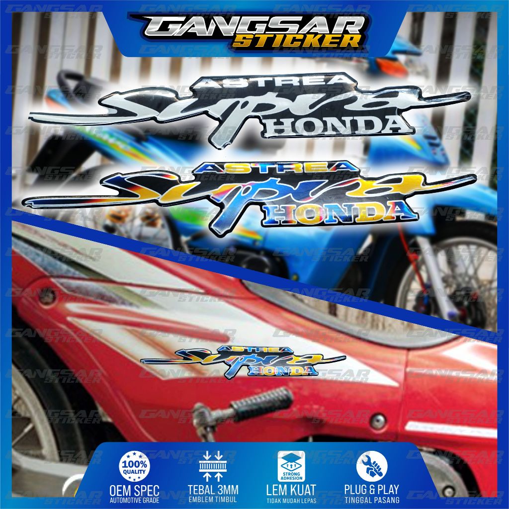 emblem honda astrea supra / emblem timbul honda supra / emblem supra titanium / emblem honda supra