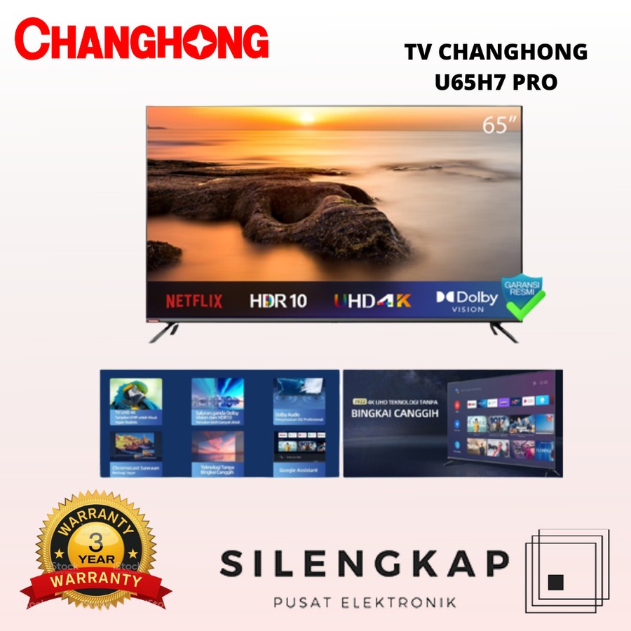 Google TV Changhong 65 Inch ANDROID TV 4K UHD HDR 10+ TV ( U65H7 PRO )