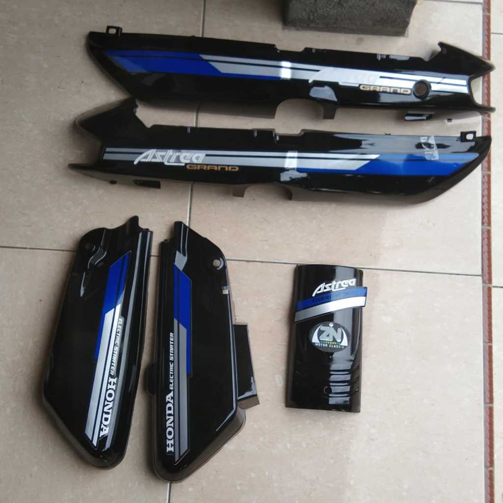 Cover bodi honda grand bulus 91 92 cover samping grand bodi body grand bulus set striping biru oren 