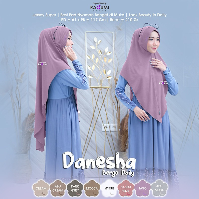 Danesha Bergo Daily Original Raqumi Hijab Danesha Raqumi Hijab Instan Raqumi Bergo Raqumi