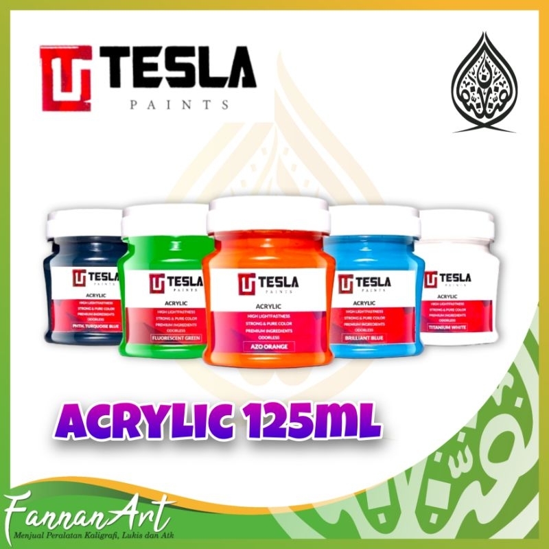 

Tesla Paints 125ml - 37 Warna Ready - Acrylic Paints - Cat Akrilik - Tesla Paint - cat acrylic
