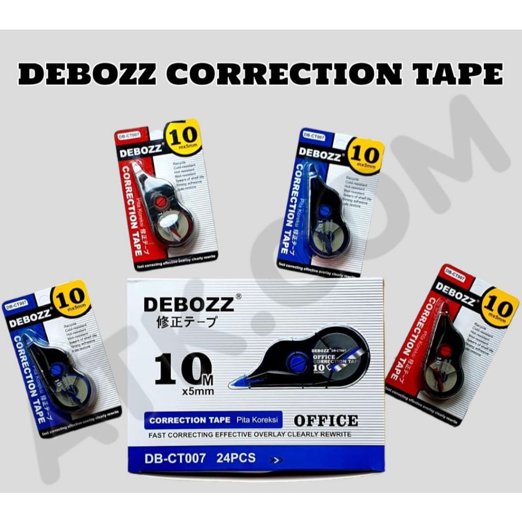 

Correction Tape Debozz CT-007 / Tipex kertas murah / Cocok untuk keperluan sekolah dan kantor