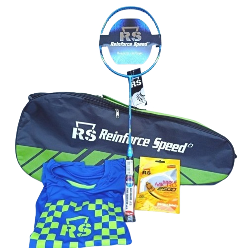 PAKET RAKET BADMINTON - RAKET BULUTANGKIS RS ISO POWER 777 ORIGINAL (TAS KAOS SENAR)