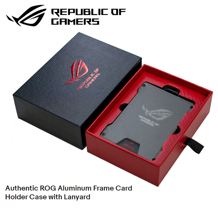 

Card Holder Case Frame Lanyard Asus Rog Aluminum Authentic Original For Man and Woman Limited Edition With The Box Asus ROG