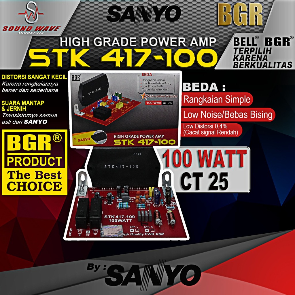 KIT STK 417-100 POWER AMPLIFIER By SANYO Non HEATSINK