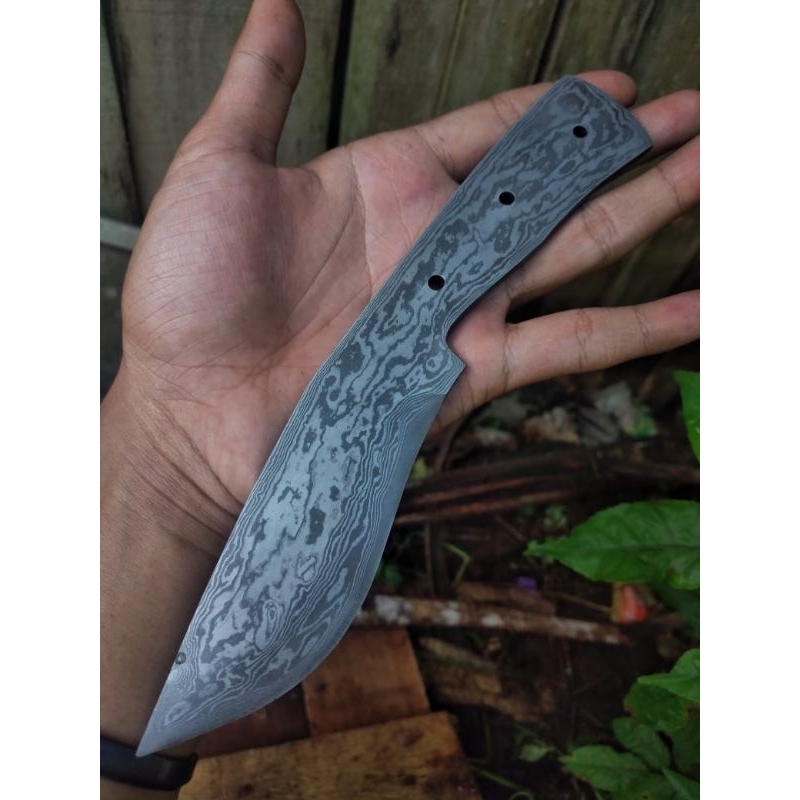 pisau pamor damascus pulteng asli tempa
